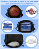 BROTOU Soccer Bags, Football Backpack, Volleyball Bag, Drawstring Soccer Backpack with Ball and Shoe Compartment (Black)