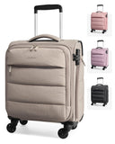 BAGSMART Underseat Carry on Luggage with Wheels, Soft Small Travel Luggage with PVC Wet/Dry Pockets, Lightweight Soft Personal Item Suitcase for Short Trip,Camer