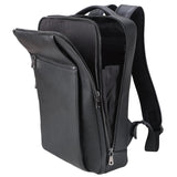 Masa Kawa Slim Genuine Leather Business Backpack 15.6" Laptop Bag for Men Women Office Work Travel Small Thin Computer Casual Daypack, Black