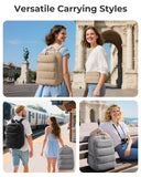 BAGSMART 35L Travel Backpack Women, 17.3 Inch Carry On Backpack Flight Approved, Personal Item Backpack Travel Bag, Water Resistant Casual Daypack, Black