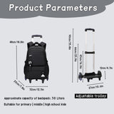 Bansusu Kids Rolling Backpack for Boys School, Classic School Bag Roller Boys Backpack with 6 Wheels, Army-green