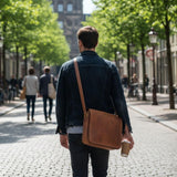 IndianHandoArt 16 inch Leather Real Messenger bag for Laptop Briefcase Satchel Men and Women (16 inch medium)