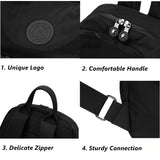 Backpack Purse for Women Ladies Nylon Bag Casual Daypack Travel Shopping Pack (A Style Black)