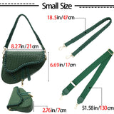 ERWUBA fashion women saddle shoulder bag clutch purse small crossbody satchel handbag woven imitation crocodile leather bag (Green)