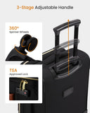 LOVEVOOK 4 Pcs Carry On Luggage 22x14x9 Airline Approved 20 Inch Underseat Carry on Suitcase for Women Men Softside Travel Luggage with Spinner Wheels and TSA Lock