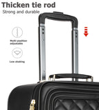 feilario 24in 2 Piece Set Travel Leather Softside Carry On Luggage Double Spinner Wheels Checked Suitcase