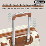 Melalenia Luggage Sets 7 Piece Hard Shell Carry on Suitcase with Spinner Wheels and TSA Lock, Lightweight Travel Duffel Bag for Women, Beige Brown