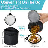 CLAWIST Dog Travel Bag - Airline Approved, 2 Food Containers, 2 Bowls, Treat Pouch & Accessories