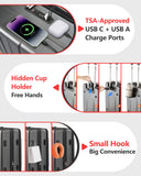 ISLAND ELEPHANT Expandable 20Inch Carry On Luggage Airline Approved - Top Opening Hardside Travel Suitcase Unbreakable -with Cup Holder,USB Charge,Side Pothook, 360°Spinner Wheels, TSA Lock-Grey