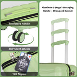 WireHot Lightweight Luggage with Spinner Wheels & YKK Zipper, 3-Piece Travel Suitcase ABS+PC Hardshell Luggage Set with TSA Lock, Light Avocado Green (20+24+28 inch)