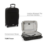 TUMI - Voyageur Leger 4 Wheeled Luggage - Women's Lightweight and Spacious, Sleek Silhouette, Durable Premium Suitcase - 21.8" International Expandable Carry-On, Black with Gunmetal Hardware