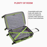 SwissGear 7366 Signature Hardside Expandable Luggage with Spinner Wheels, TSA Lock, Green, Checked-Medium 23-Inch