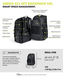 ARENA All Set Sports Swim Backpack Athletes Gym Rucksack Multisport Daypack Large Size Training Gear Equipment Bag for Teens Men Women, 45 Liters, Scratched