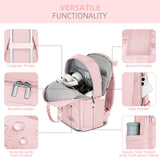 LARVENDER Luggage Sets 3 Piece, Expandable Carry On Luggage 22x14x9 Airline Approved, 20 Inch Hardshell & Lightweight PP Carry On Suitcase for Women with Spinner Wheels TSA Lock, Light Pink