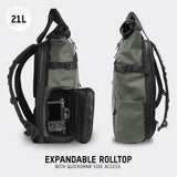 WANDRD PRVKE 21L Backpack: Weather-Resistant Travel & Camera Backpack with Laptop Sleeve, Quick Side Access, Clamshell Opening – Ideal Photography & Travel Bag (Wastach Green)