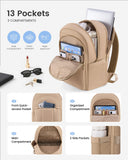 LOVEVOOK College Laptop Backpack for Women, Puffer Quilted Casual Daypack Fits 15.6 Inch Laptop, Lightweight Travel Backpack Work Bookbag, Coffee Brown