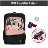 Swissdigital Design Business Laptop Backpack For Women,With USB Charging Port Computer Work Backpack,Fits 15.6 Inch Laptop Travel Casual Backpack,Black | SD1006-01