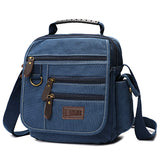 SUNSOMEN Mens bag Canvas Shoulder Bag Small Messenger Crossbody Work Bag Vintage Multi-function (D.Blue) | Backpacks4Less