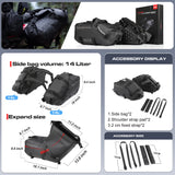 Rhinowalk Motorcycle Saddlebags 28L(14L*2) Waterproof Motorbike Side Bags, Travel Luggage Panniers with Shoulder Strap for Adventure & Sport Motorcycle Racks, 1 Pair