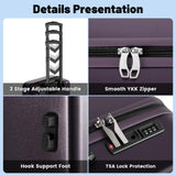 Voytra Hardshell Luggage Set, 2 Piece Women Lightweight Carry On & Air Checked Suitcase with Double Spinner Wheels, TSA Lock for Weekend Getaways & Travel Business Elegant Purple