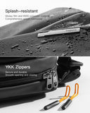 Inateck Sling Bag X, Multi-pocket Crossbody Shoulder Chest Bag with Adjustable Shoulder Strap, Water-resistant Waist Fanny Pack for Men, Women, Travel, Daily Use, Cycling, Hiking, Black, Large