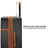 Badgley Mischka Grace 3 Piece Polycarbonate-ABS Expandable Retro Luggage Set (Black)
