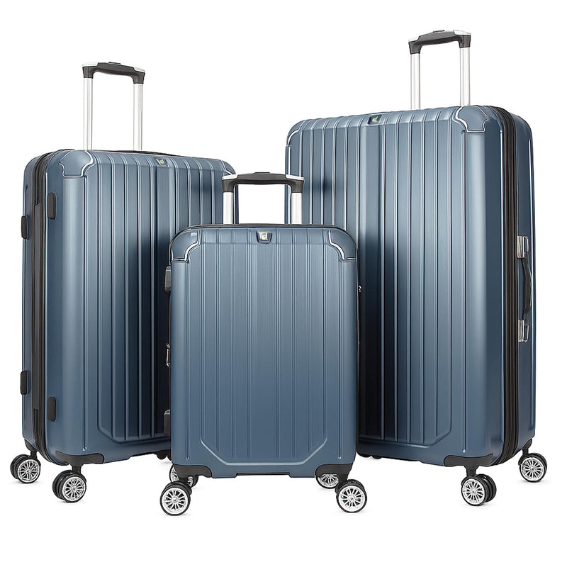 World Traveler Dejuno Beaumont Lightweight Hardside Expandable Spinner Luggage, Blue, 3-Piece Set(20in,26in,30in)