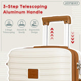Joyway Expandable Carry on Luggage Sets Airline Approved, Lightweight Hard Shell 20 Inch Carry-on Suitcase with Spinner Wheels, White
