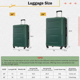 Merax Luggage Sets 4 Piece Suitcase Set, Expandable Hardside 20 IN & 28 IN Suitcase Set with Duffel Bag, Lightweight Travel Luggage with Spinner Wheels and TSA Lock(Dark Green)