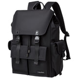 Colins Keirs Black Backpack for Men, 16 Inch Laptop Backpack with Computer Compartment, Drawstring Slim Waterproof Tech Backpack for Travel, Work, College or Daily Use