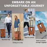 Joyway Carry On Luggage, Expandable Suitcase with Smart Cup Holder and USB Port, 20 IN Hardside Checked with TSA Lock Spinner Double Wheels (Brown, Carry-On 20-Inch)