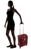 Kathy Van Zeeland Croco PVC Designer Luggage - Lightweight Expandable 20 Inch Carry on Suitcase for Women - Small Durable Bag with 4-Rolling Spinner Wheels (Burgundy)