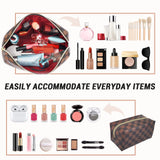 kancehinage Checkered Makeup Bag, 2 Pcs Portable Leather Cosmetic Bag, Travel Toiletry Bag for Women, PERFECT for Christmas, Birthdays, Valentine’s Day