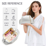 KALIDI Dumpling Crossbody Bag Soft Vegan Leather Evening Clutch for Women Wedding Purse Summer Soft Vegan Leather Handbag Sliver