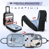 RAINSMORE Underseat Carry On Luggage with Wheels, 16-inch Airline Approved Luggage Lightweight Softside Underseater Travel Suitcases Durable Overnight Bag Rolling Carry-on Bag for Women Men, Black