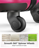 Suitour Luggage 3 Piece Sets Hard Shell Luggage Set with Spinner Wheels, TSA Lock, 20 24 28 inch Travel Suitcase Sets,Rose Red