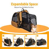 Cat Backpack，Expandable Cat Carrier Backpack, Dog Backpack Carrier and Pet Carrier Backpack, Suitable for Cats, Dogs Kitten or Small Dogs, Travel Friendly Puppy Cats Bag (Brown)
