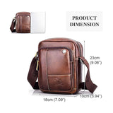 AGDHERSNVX Small Crossbody Bags for Men Women,Genuine Leather Messenger Purse,Trendy Design Satchel Bag with Adjustable Shoulder Strap Brown