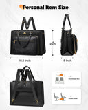 MATEIN Convertible Briefcase Backpack for Teacher, 3 in 1 Purse Women Tote Bag Fits 15.6" Laptop, Waterproof Leather Backpack Tote, Womens Laptop Tote Bag for Work College, 2 pcs set