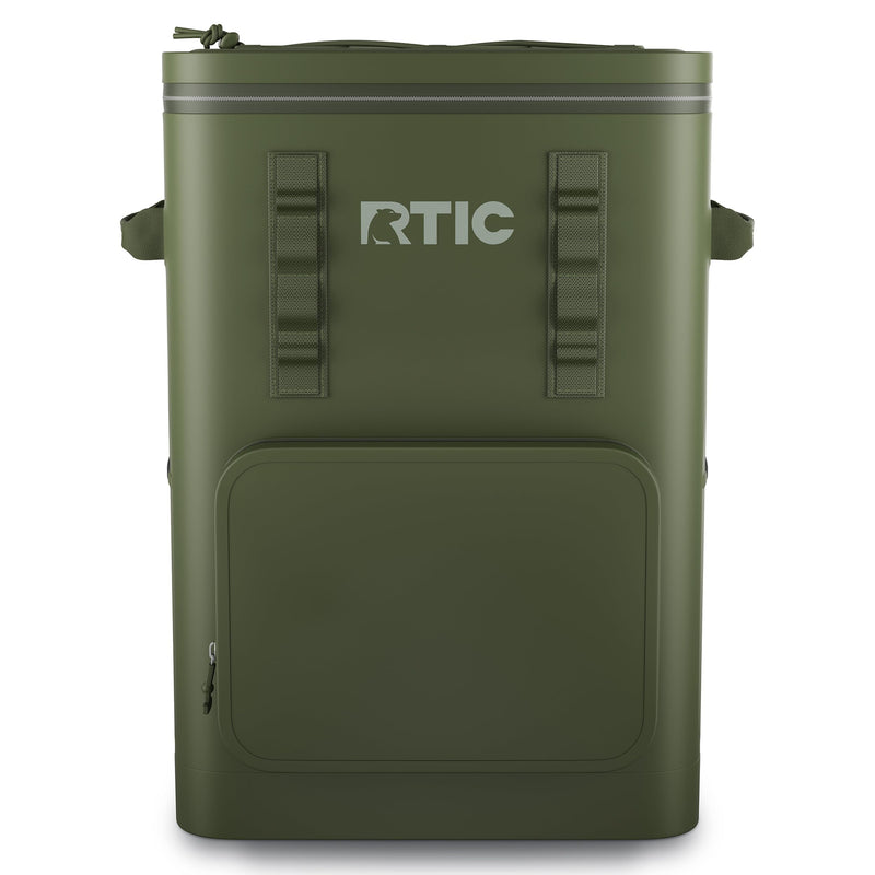 RTIC 48 Can Ultra-Tough Backpack Cooler, Insulated, Waterproof, Leakproof, Portable, Floating Bag for Beverage, Drink, Lunch, Outdoor, Beach, Car, Camping, Picnic, Fishing, Boat, 26L, Olive