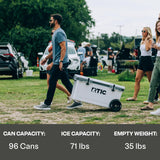RTIC 72 Quart Ultra-Light Wheeled Cooler Hard Insulated Portable Ice Chest Box for Beach, Drink, Camping, Picnic, Fishing, Boat, Barbecue, 30% Lighter Than Rotomolded Coolers, Dark Grey & Cool Grey