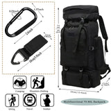 70L Hiking Backpack for Men, Waterproof Lightweight Camping Backpack, Military Rucksack with Molle, 3-Day Assault Pack for Travel, Climbing, Outdoor Sports(Black)
