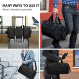 reeYee 16L Lightweight Travel Duffel Bag with Shoe Compartment, 840D Cordura Water-Resistant Gym Bag for Men & Women, Weekender Overnight Bag with Luggage Strap, Small Carry-on for 1-2 Days Trip