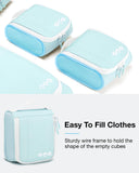 BAGSMART Keep Shape Packing Cubes for Travel, 6 Set Travel Cubes for Packing, Lightweight Suitcase Organizer Bags Set for Travel Essentials Sky Blue