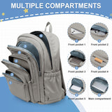weradar School Backpack For Women Men, Lightweight Casual Daypack College Backpacks, Aesthetic Students Bookbag, Backpack With Lots Of Pockets,Cute High School Bag For Boys Girls(Gray Brown)
