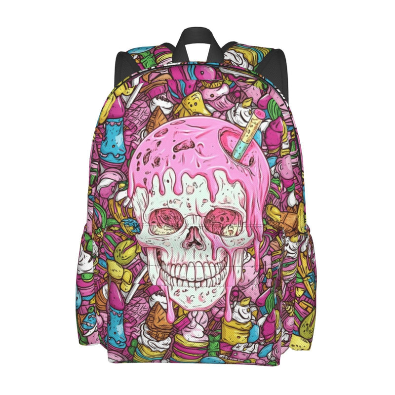 Guiteinyi Boy Kids Sweet Skull School Backpack Large Capacity Children Casual Backpacks For Teen Girl