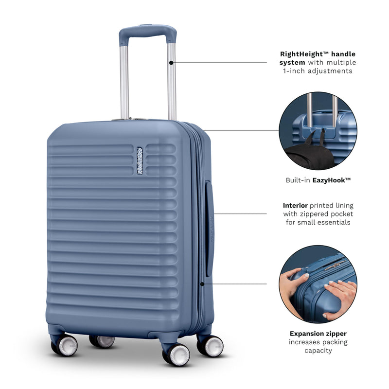 American Tourister Stratum 3.0 Large 28-Inch Spinner, Airline Approved, Durable Hardside Luggage, Expands 1.5", RightHeight™ Adjustable Handle, Pink Blush