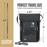 VENTURE 4TH Neck Wallet for Women & Men – RFID Blocking Passport Holder for Travel, Hidden Neck Pouch with 6 Compartments, Slim Lightweight Travel Organizer with Adjustable Strap (Gray)