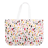 kate spade new york Large Canvas Tote Bag for Women, Cute Tote Bag for Work or Teacher, Canvas Beach Bag, Book Tote with Pocket, Painterly Strokes