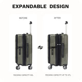 Lanuitjoy 20 inch Carry On Luggage Expandable Top Opening/Clamshell Opening, TSA Approved Carry On Luggage Hard Shell Suitcases, Lightweight Away Carry On Suitcases, Grey